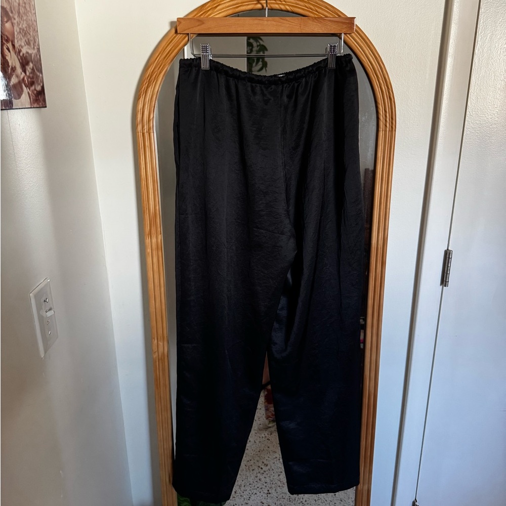 Madewell Satin Style Straight Leg Black Pants - Picture 7 of 7